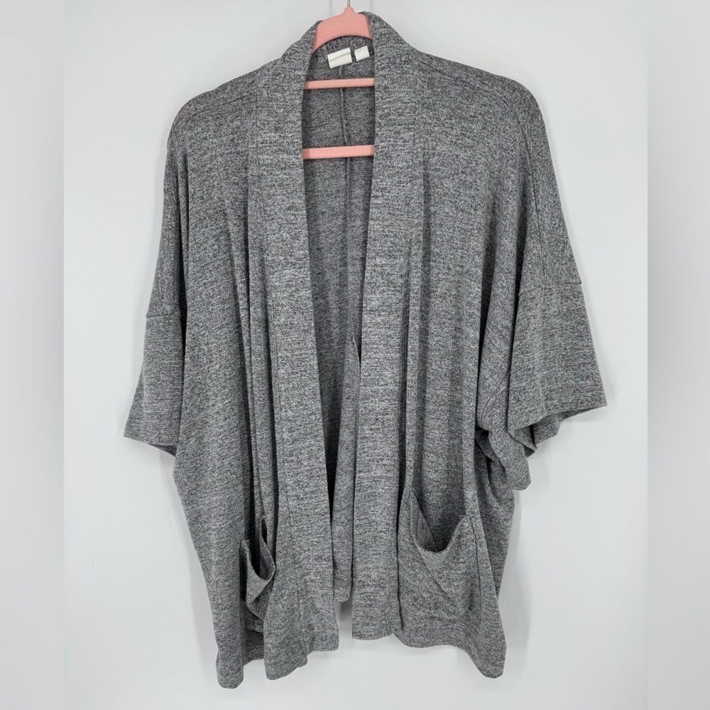 GAP Women's Heather Gray Women's Open Cardigan Neutral With Belt Size Large